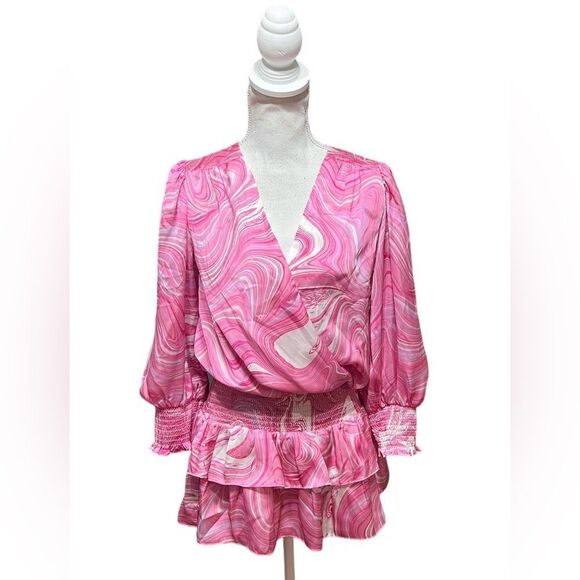 Amanda Uprichard Amber Dress in Pink swirl - Picture 1 of 5